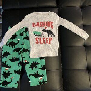 Carter’s Dashing Dino Christmas Pajama Set – Size 2T